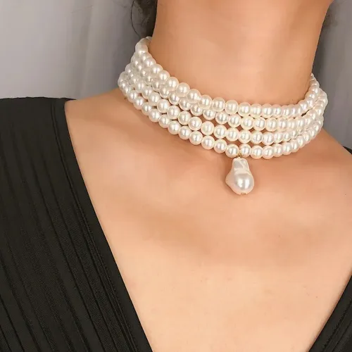 Vintage Pearl Layer Necklace